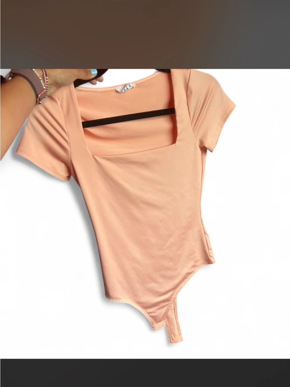Lilly Pulitzer Peach Square-Neck Short Sleeve Bodysuit